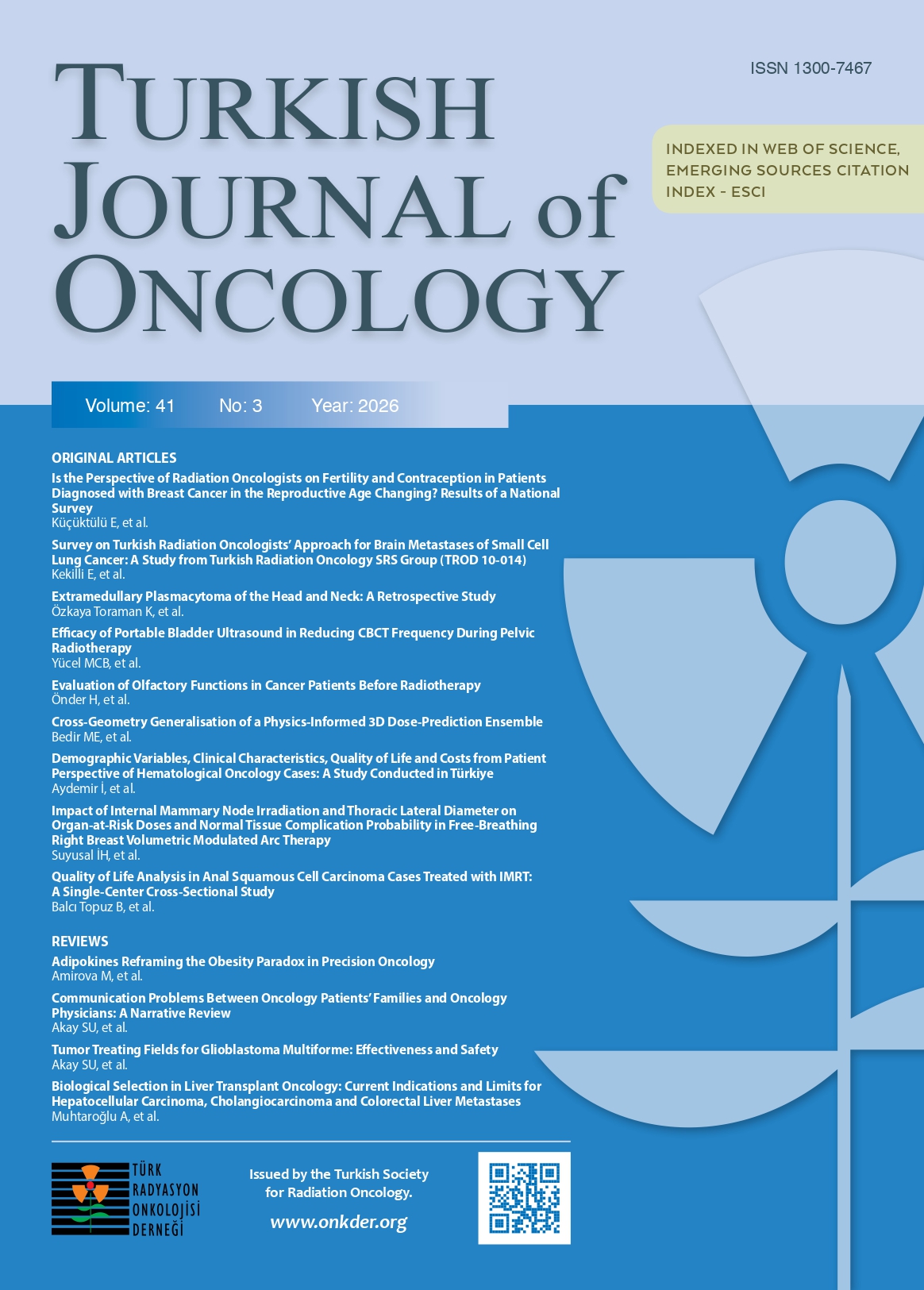 Turkish Journal of Oncology – Current Issue Cover